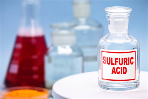 A highly corrosive, oily, and strong mineral acid widely used in various industries due to its ability to react with many substances